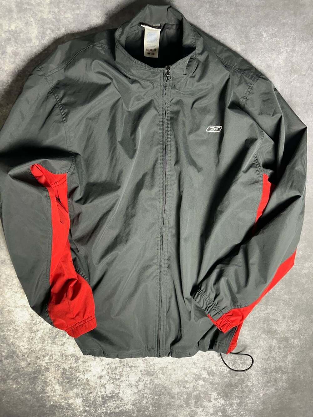 Vintage Reebok Black and Red Full Zip Windbreaker Track Jacket
